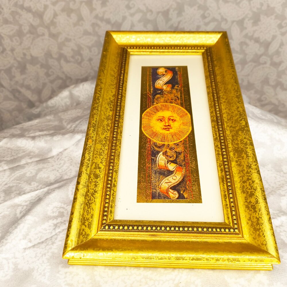 Pier 1 print -Soliel detail - gilded 17th-18th century atlas imagery SKU#1501885 - Picture 2 of 14
